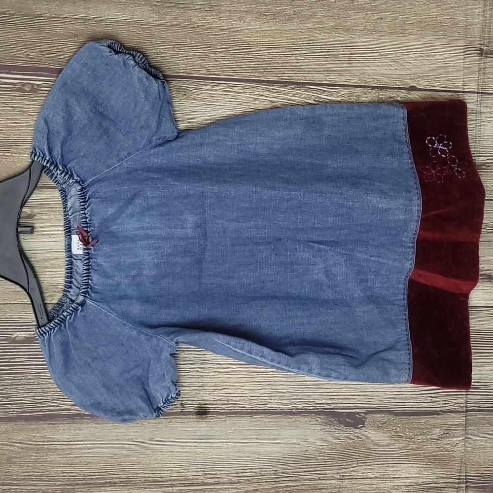 Baby Gap Girls Denim Blue Dress Sz 5XL Short Sleeve